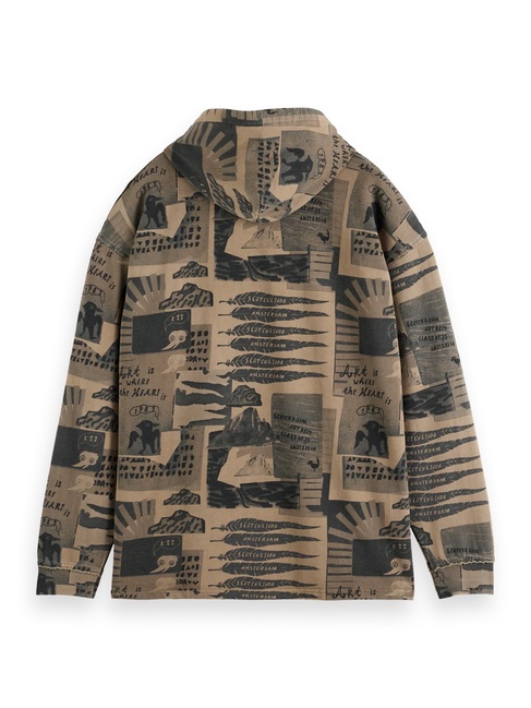 Чоловіче бежевe худі SCOTCH & SODA артикул 181706 260 FW2025 Фото ракурс 6 - Чоловіче бежевe худі SCOTCH & SODA артикул 181706 260 FW2025