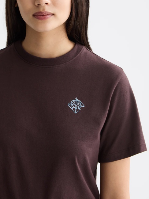 Фото ракурс 4 - Женская коричневая футболка SCOTCH & SODA артикул U9A00812T U290 FW2025