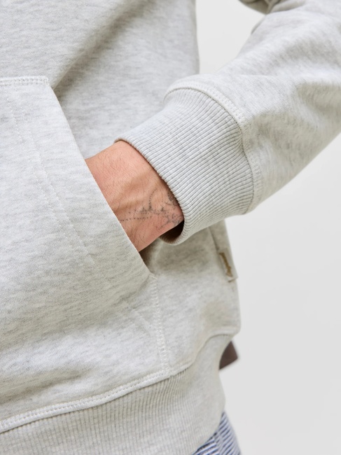 Фото ракурс 4 - Мужское серое худи Jack & Jones артикул 12282901 WHITE MELANGE FW2025