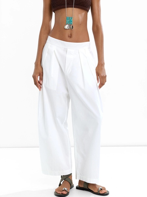 Жіночі білі штани Parfois артикул 235282 _WT FW2025 Фото ракурс 1 - Жіночі білі штани Parfois артикул 235282 _WT FW2025