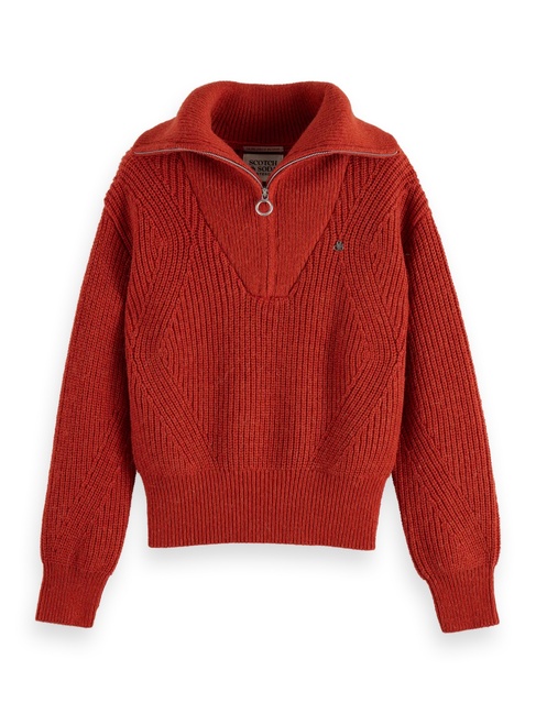 Женский красный свитер SCOTCH & SODA артикул U9B01037T U629 FW2025 Фото ракурс 5 - Женский красный свитер SCOTCH & SODA артикул U9B01037T U629 FW2025