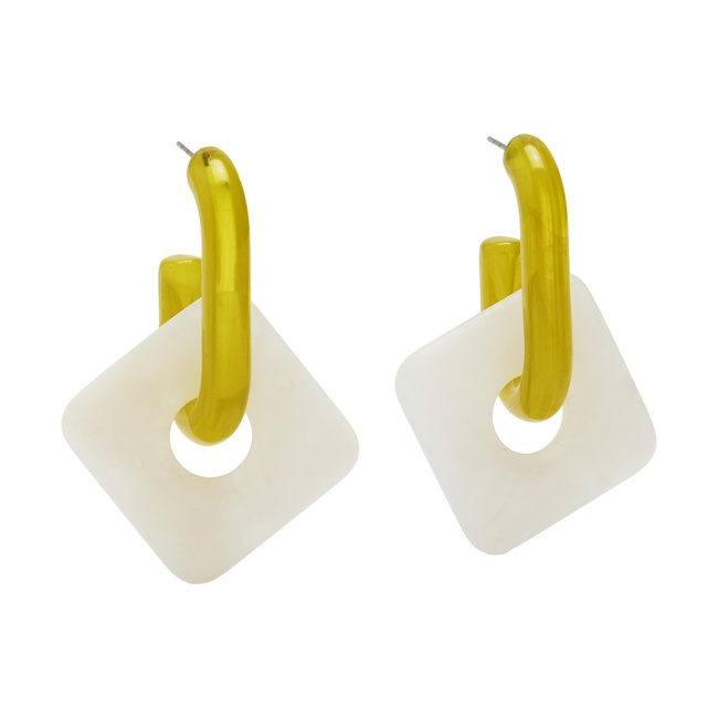 Жіночі біло-золоті сережки Parfois артикул 240244 _BM FW2025 Фото ракурс 1 - Жіночі біло-золоті сережки Parfois артикул 240244 _BM FW2025