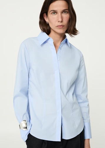 Фото ракурс 1 - Женская голубая рубашка Mango артикул 17964071 50 1 season