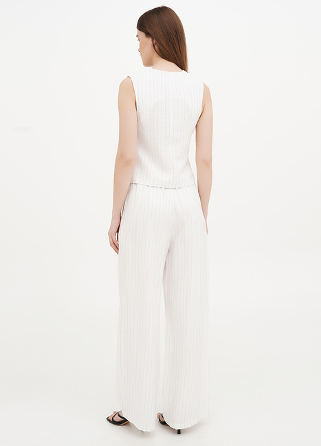 Женские белые брюки EQUILIBRI артикул W491 067 200 White SS2025 Фото ракурс 2 - Женские белые брюки EQUILIBRI артикул W491 067 200 White SS2025