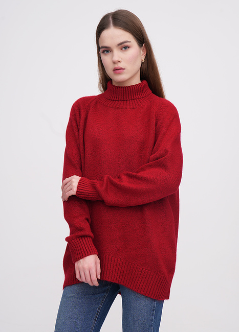 Фото ракурс 1 - Женский красный свитер EQUILIBRI артикул W342 084 000 Red FW2025