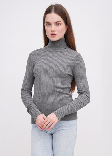 Фото ракурс 1 - Женская серая водолазка EQUILIBRI артикул W341 002 000 Grey FW2025