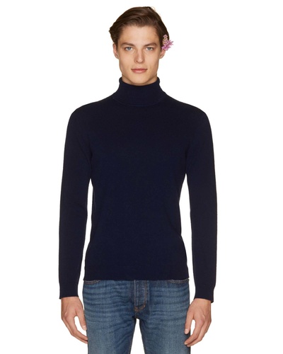 Фото ракурс 1 - Мужская синяя водолазка Benetton артикул 1002U2180 016 25A