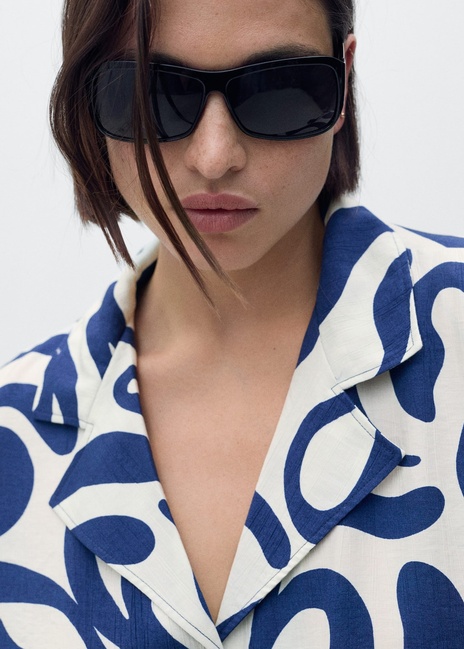 Фото ракурс 7 - Жіноча молочно-синя сорочка Mango артикул 87048646 02 8 season