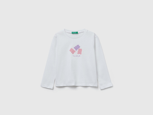 Фото ракурс 1 - Бежевий лонгслів Benetton для дівчаток артикул 3JERG10KB.P 0R2 25A