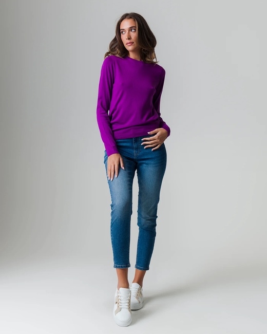 Женский фиолетовый джемпер Piazza Italia артикул 32339 Violet SS2025 Фото ракурс 3 - Женский фиолетовый джемпер Piazza Italia артикул 32339 Violet SS2025