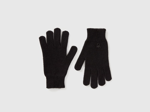 Фото ракурс 1 - Серые перчатки Benetton для мальчиков артикул 126WCG00M.G 700 25A