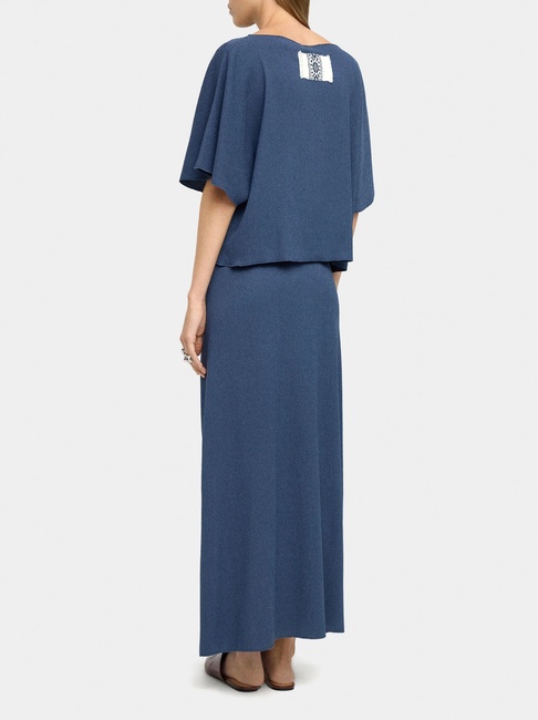 Женская синяя блузка Parfois артикул 241434 _BL FW2025 Фото ракурс 2 - Женская синяя блузка Parfois артикул 241434 _BL FW2025