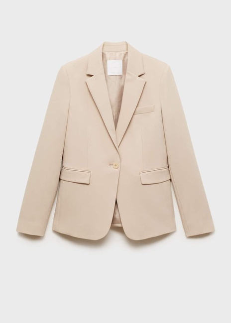 Жіночий бежевий пiджак Mango артикул 87010379 06 8 season Фото ракурс 3 - Жіночий бежевий пiджак Mango артикул 87010379 06 8 season