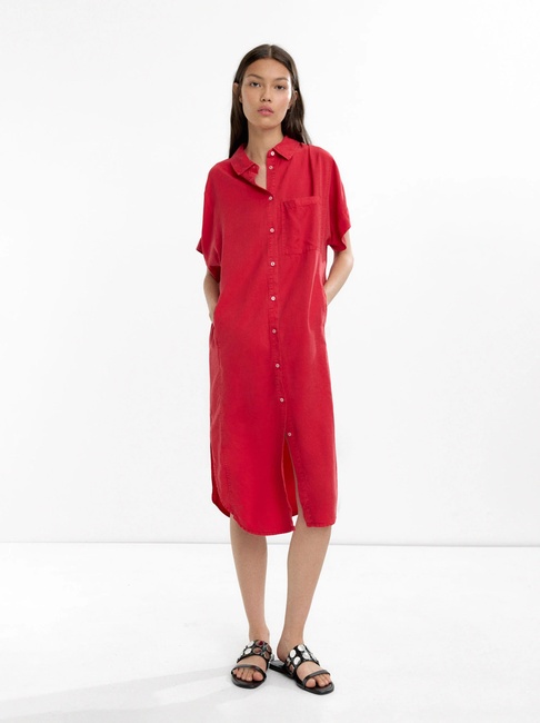 Женское красное платье Parfois артикул 234100 _RD FW2025 Фото ракурс 1 - Женское красное платье Parfois артикул 234100 _RD FW2025