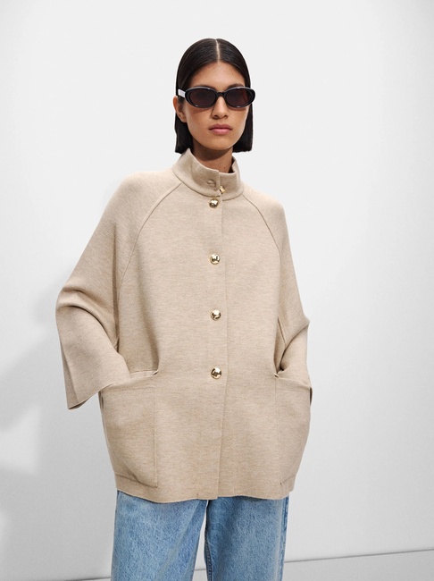 Фото ракурс 1 - Жіноче коричневe пончо Parfois артикул 224828 _CA FW2025