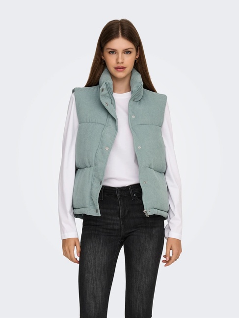 Женский серый жилет Only артикул 15340233 Abyss FW2025 Фото ракурс 3 - Женский серый жилет Only артикул 15340233 Abyss FW2025