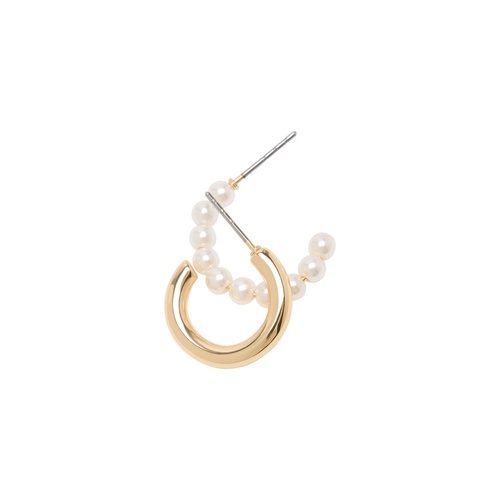 Фото ракурс 2 - Женские бело-золотые серьги Parfois артикул 239561 _PE FW2025