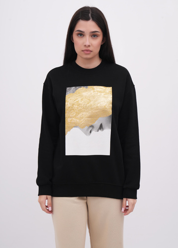 Фото ракурс 1 - Жіночий чорний світшот EQUILIBRI артикул W231 034 000 Black FW2025