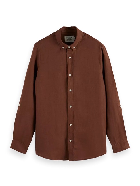 Фото ракурс 3 - Мужская коричневая рубашка SCOTCH & SODA артикул 180016 210 SS2025
