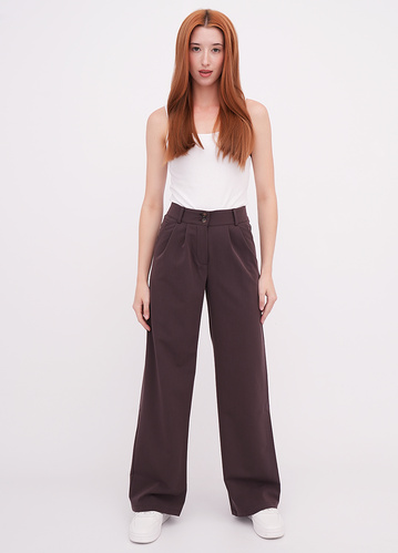 Фото ракурс 1 - Жіночі коричневі брюки EQUILIBRI артикул W466 011 002 Brown FW2025