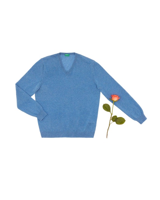 Фото ракурс 7 - Мужской синий джемпер Benetton артикул 1002U4407 5F6 25A