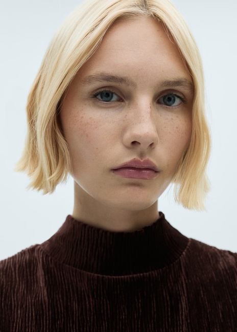 Фото ракурс 3 - Жіночий бордовий топ Mango артикул 77009086 78 7 season