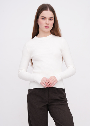 Фото ракурс 1 - Жіночий молочний лонгслів EQUILIBRI артикул W315 011 000 MILK FW2025