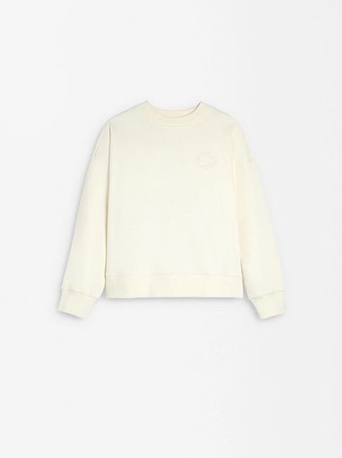 Фото ракурс 4 - Жіночий молочний світшот Parfois артикул 230787 _EC SS2025