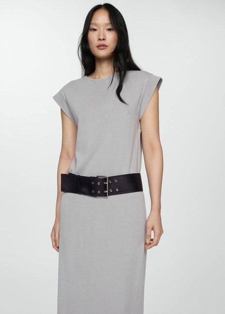 Жіноча сіра сукня Mango артикул 77032919 92 7 season Фото ракурс 1 - Жіноча сіра сукня Mango артикул 77032919 92 7 season