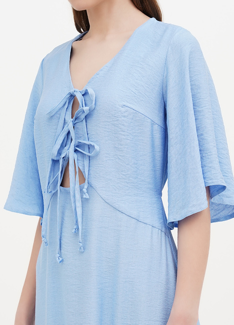 Жіноча синя сукня EQUILIBRI артикул W452 085 000 Blue SS2025 Фото ракурс 3 - Жіноча синя сукня EQUILIBRI артикул W452 085 000 Blue SS2025