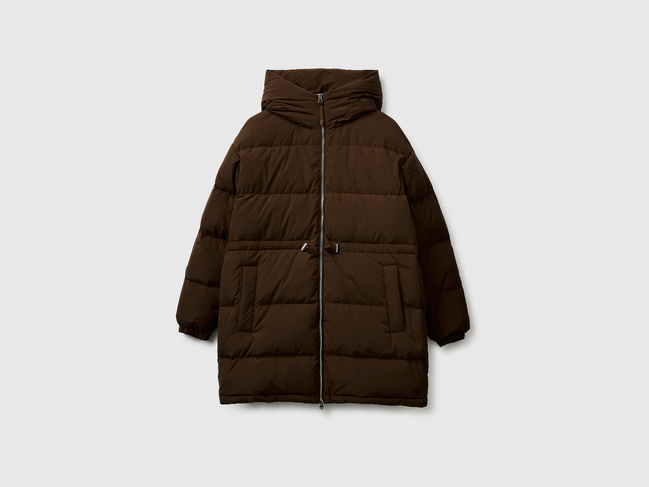 Жіноча коричнева куртка Benetton артикул 22T6DN087 2C0 25A Фото ракурс 5 - Жіноча коричнева куртка Benetton артикул 22T6DN087 2C0 25A