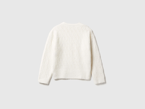 Фото ракурс 2 - Білий светр Benetton для дівчаток артикул 1RG7C109A.G 074 25A