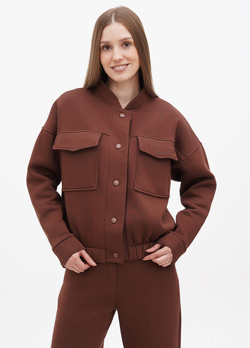 Фото ракурс 1 - Жіноча коричнева куртка EQUILIBRI артикул EL FL Bomber Brown FW2024