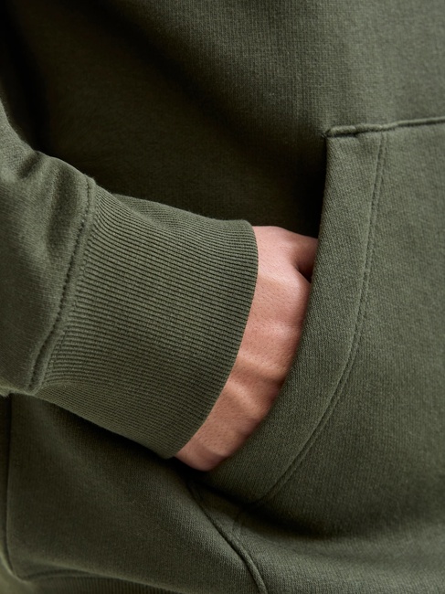 Фото ракурс 4 - Мужское зеленое худи Jack & Jones артикул 12233972 Duffel Bag FW2025