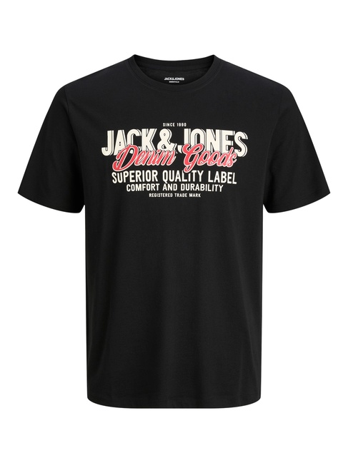 Чоловіча чорна футболка Jack & Jones артикул 12279535 Black FW2025 Фото ракурс 3 - Чоловіча чорна футболка Jack & Jones артикул 12279535 Black FW2025