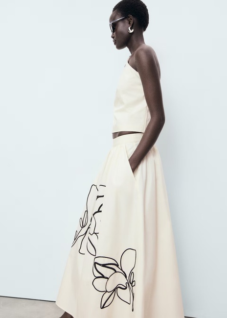 Фото ракурс 4 - Женская молочная юбка Mango артикул 17041174 02 1 season