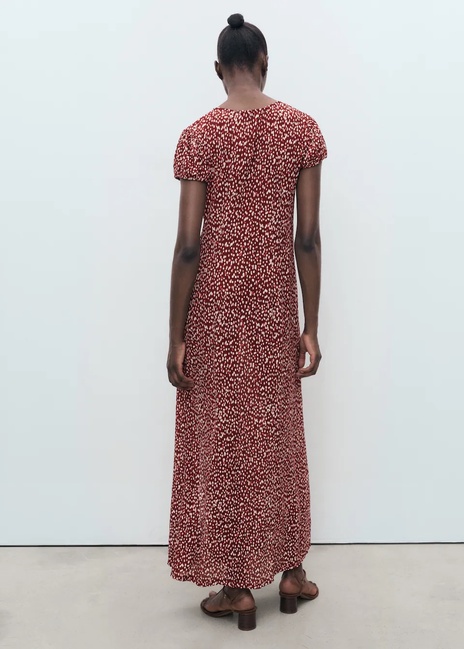 Женское бордовое платье Mango артикул 17073793 78 1 season Фото ракурс 2 - Женское бордовое платье Mango артикул 17073793 78 1 season