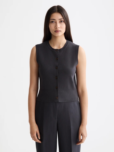 Фото ракурс 1 - Женский коричневый жилет SCOTCH & SODA артикул U9A00824T U078 FW2025