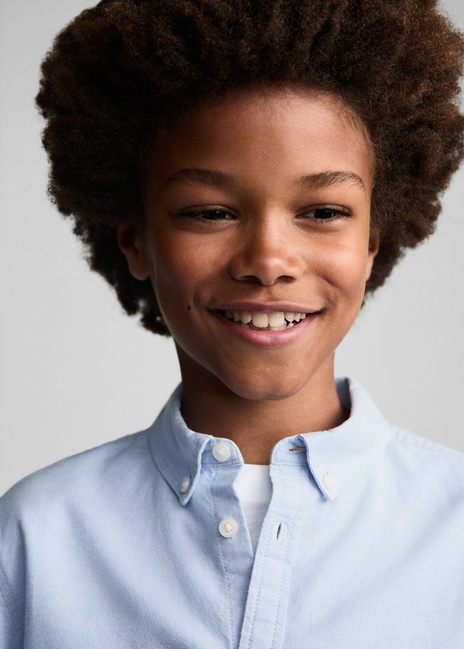 Фото ракурс 4 - Детская голубая рубашка Mango артикул 77091008 50 7 season