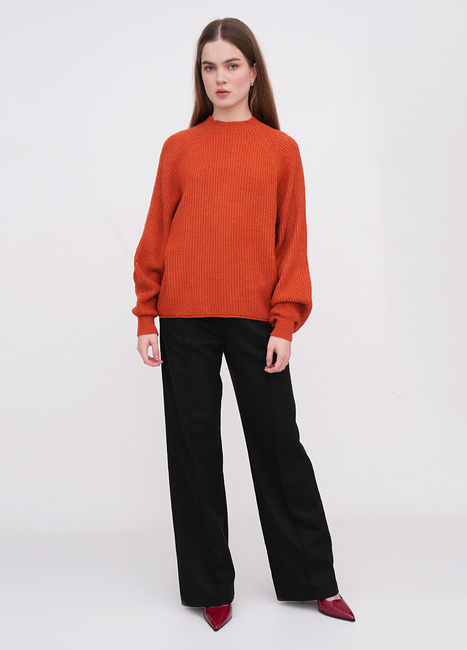 Женский оранжевый свитер EQUILIBRI артикул W342 081 000 Orange FW2025 Фото ракурс 3 - Женский оранжевый свитер EQUILIBRI артикул W342 081 000 Orange FW2025