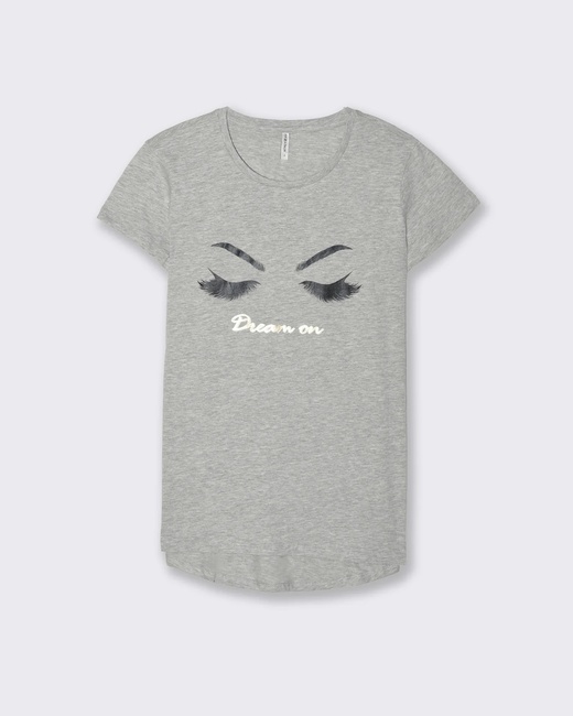 Жіноча сіра футболка Piazza Italia артикул 50031 LIGHT GREY MELANGE SS2025 Фото ракурс 3 - Жіноча сіра футболка Piazza Italia артикул 50031 LIGHT GREY MELANGE SS2025