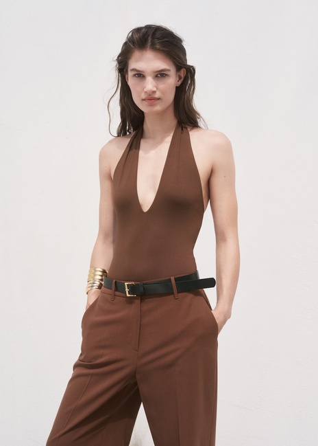 Фото ракурс 4 - Женские коричневые брюки Mango артикул 17084078 30 1 season