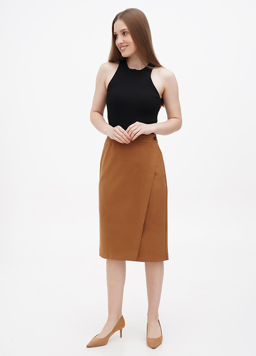 Фото ракурс 1 - Жіноча коричнева спiдниця EQUILIBRI артикул SVT Skirt Zap CAMEL FW2024