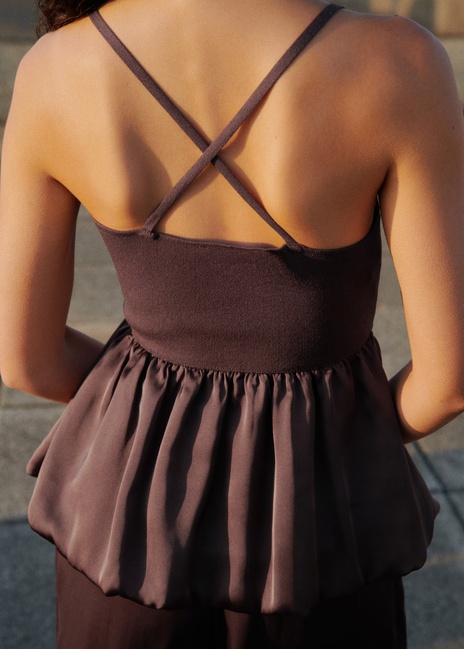 Фото ракурс 2 - Женский коричневый топ Mango артикул 17062926 30 1 season