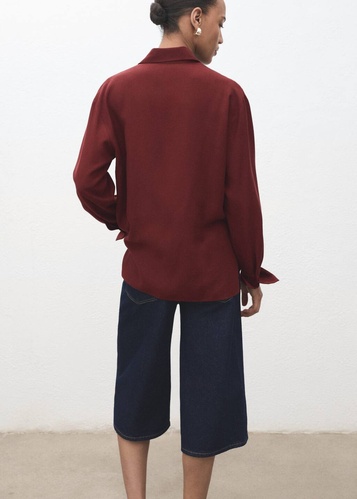 Фото ракурс 2 - Жіноча бордова сорочка Mango артикул 17084140 79 1 season