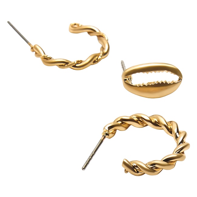 Фото ракурс 2 - Женские золотые серьги Parfois артикул 235131 _GD FW2025