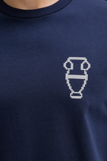 Фото ракурс 3 - Чоловіча синя футболка Benetton артикул 3BL0U10AF 252 25P