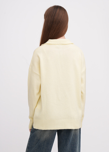 Фото ракурс 2 - Жіночий жовтий светр EQUILIBRI артикул W342 079 001 Yellow FW2025
