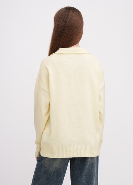 Жіночий жовтий светр EQUILIBRI артикул W342 079 001 Yellow FW2025 Фото ракурс 2 - Жіночий жовтий светр EQUILIBRI артикул W342 079 001 Yellow FW2025