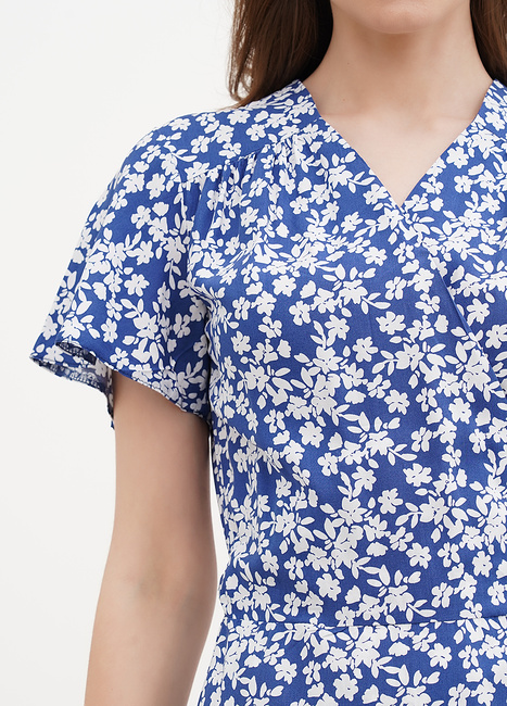 Фото ракурс 4 - Жіноча синя сукня EQUILIBRI артикул W452 080 000 NAVY BLUE SS2025